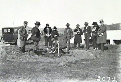 Tree planting ceremony in Commonwealth Avenue by members of the Town Planning Association