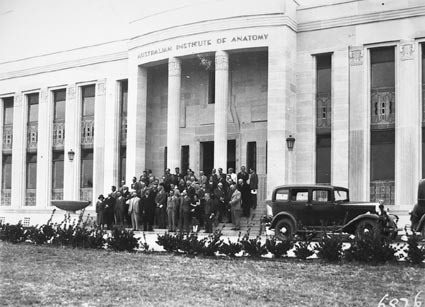 Delegates to a cancer conference in front of  the Australian  Institute of Anatomy, McCoy Circle, Acton