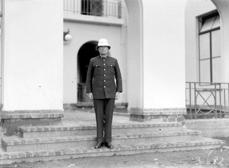 Policeman at East Block wearing helmet