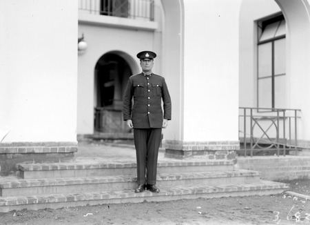 Policeman at East Block wearing cap