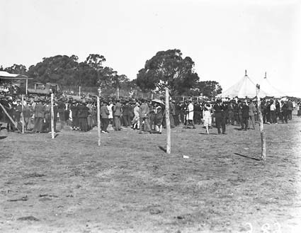 Part of the crowd at a race meeting, Acton Race Course.