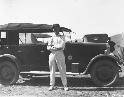 Mr C. Hurchsman, cricketer, with an Armstrong Siddeley motor car (published in CC News, 11 April)