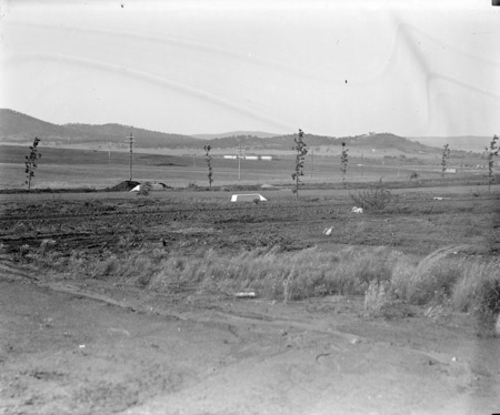 Unknown landscape  in Canberra showing road with drainange under.