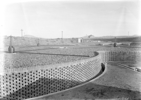 Weston Creek sewerage treatment works-trickling filters ready for use.
