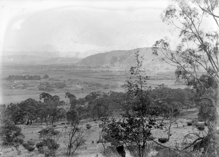 Reid and Civic Centre from Mount Ainslie (damaged).