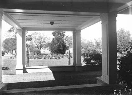 View from the porte cochere to the garden at Government House, Residence of the Govenor General, Yarralumla