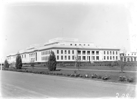 Parliament House from the North West. Ready for the opening.