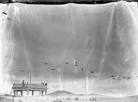 Royal Visit, May 1927 -RAAF aircraft in fly past of the Dais in York Park