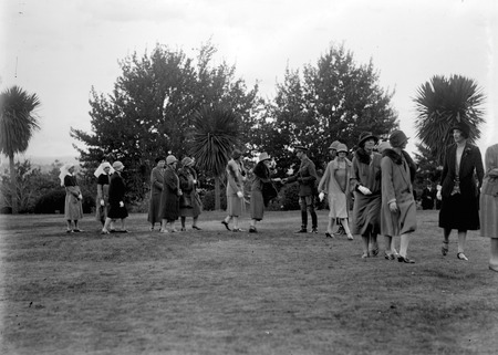 Royal Visit, May 1927 - A party of ladies and nurses being presented to the Duke of York at Duntroon
