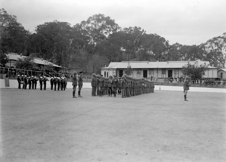 Royal Visit, May 1927 - Duntroon Royal Military College cadets being reviewed by the Duke of York