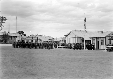 Royal Visit, May 1927 - Duntroon Royal Military College cadets saluting the Duke of York at Duntroon