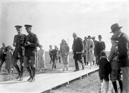 Royal Visit, May 1927 - Official party arriving at the Royal Review in York Park
