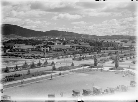 Royal Visit, May 1927. Hotel Canberra, Commonwealth Avenue and Albert Hall from West Block.
