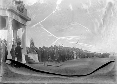Royal Visit, May 1927. The Dais and part of the crowd at the Royal Review, York Park.