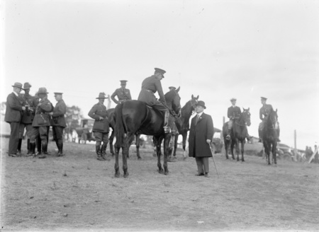 Royal Visit, May 1927. Army officers and civilians at York Park.