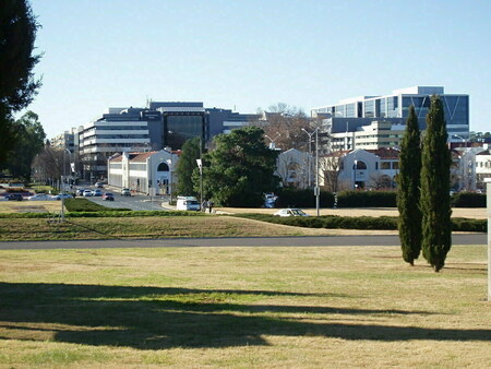 Modern day view from City Hill towards Civic showing the Sydney Building