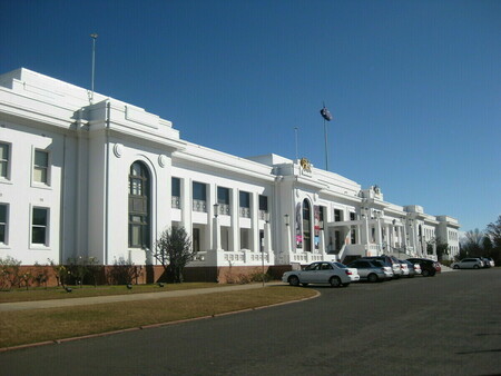 View across the face of Old Parliament House facing towards the west