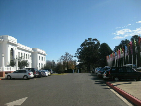 View from ground level of parade ground to the front