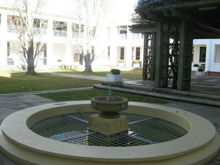 View of the courtyard with fountain