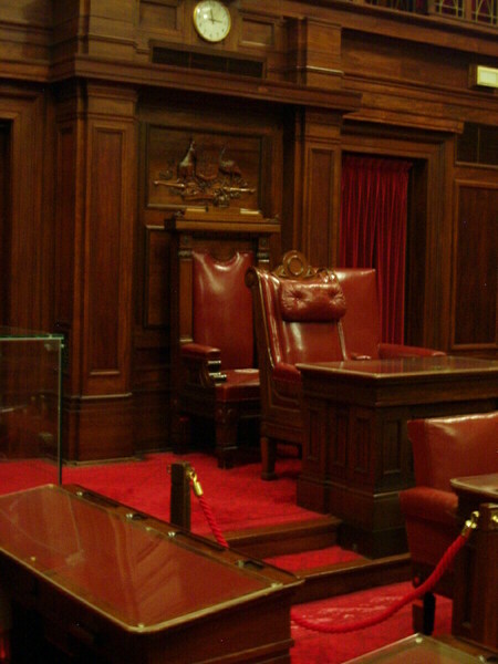 Current view of Senate's chair (with Speaker's chair)