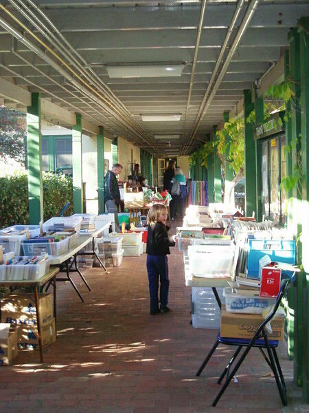 Covered walkway during Saturday markets