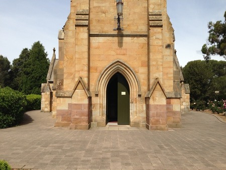 In the original picture, you can see the ivy that used to climb the sides of the church, gone now.