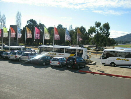 View from front steps looking towards the tent embassy